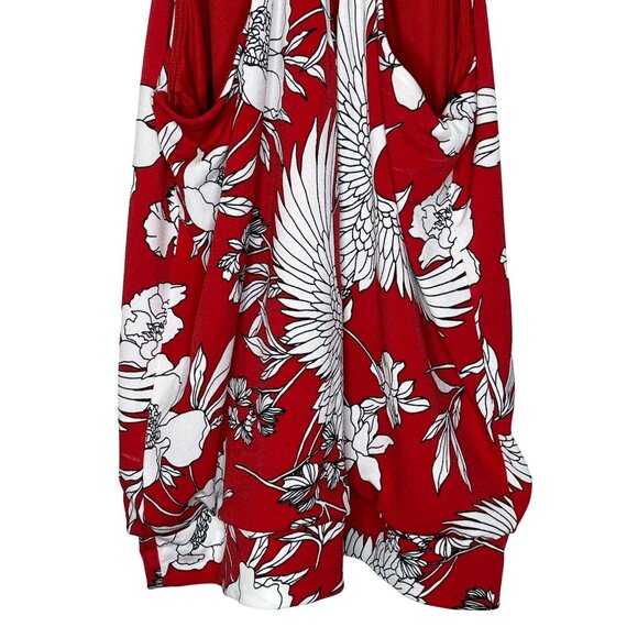 Express Floral Halter Tank Top XS Red White Boho Summer Casual - Picture 9 of 9